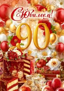 Открытка «С Юбилеем! 90 лет»
