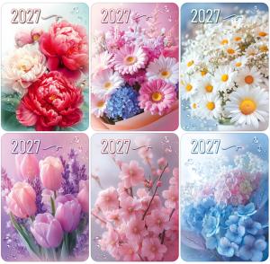 Микс календарей карманных на 2027 год "Цветы"