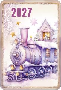 Календарь карманный на 2027 год (Лиловая серия. Паровоз)