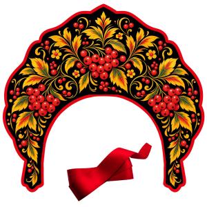 Кокошник "Гроздья рябины" (с лентой)
