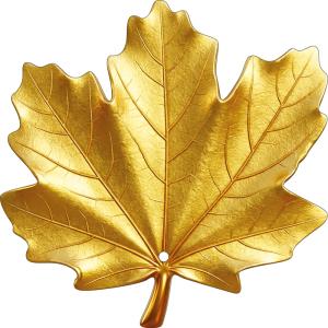 Украшение на скотче "Кленовый лист" (золотистый)