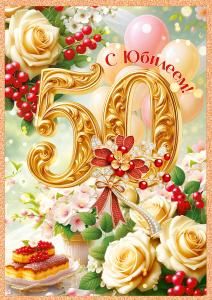 Открытка «С Юбилеем! 50 лет»