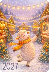 Календарь карманный 2027 «Ретро овечки» (веселая овечка)