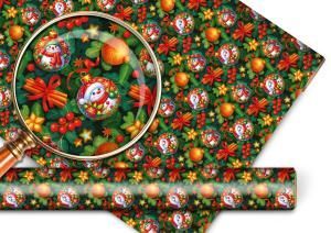 Упаковочная бумага «Ёлочные шары»