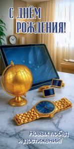 Конверт для денег «С Днём рождения! Новых побед и достижений!»