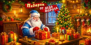 Конверт для денег "Подарок от Деда Мороза" (Дед Мороз, подарки, елка)