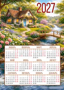Календарь листовой 2027 (сказочный пейзаж) 
