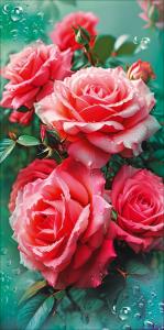 Конверт для денег без надписи (розовые розы)