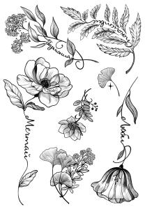 Татуировка временная "Ботаника" (цветы)