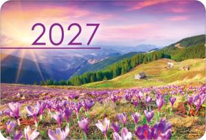 Календарь карманный на 2027 год (пейзаж с цветущими крокусами)