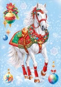 Наклейки двусторонние «Белая лошадь»