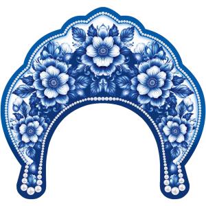 Кокошник "Синий орнамент"