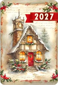 Календарь карманный на 2027 год (новогодний домик)