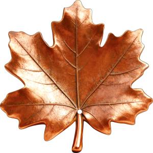 Украшение на скотче "Кленовый лист" (бронзовый)
