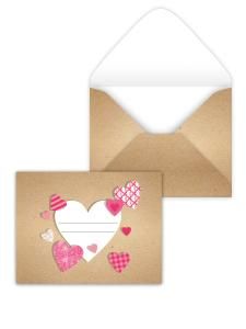 Конверт художественный малый «Розовый с сердечками и подсказом»