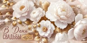 Конверт для денег «В День Свадьбы» (цветы)