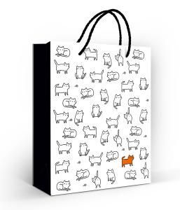 Пакет подарочный «Котики» (M)