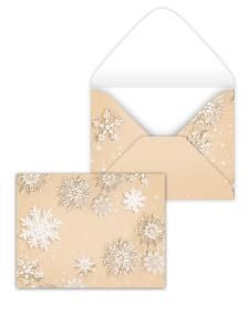 Конверт художественный малый «Снежинки на крафте»