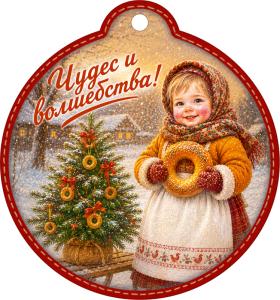 Бирка "Чудес и волшебства!" (девочка с бубликом)