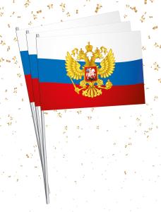 Набор флажков «Триколор с гербом России»