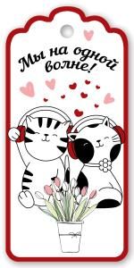 Бирка для подарка «Мы на одной волне!»