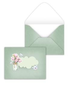 Конверт художественный малый «Цветы на крафте»