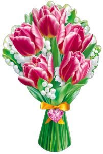 Украшение на скотче «Тюльпаны и ландыши»