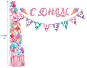 Гирлянда "С Днем рождения!" Фабрика мороженого