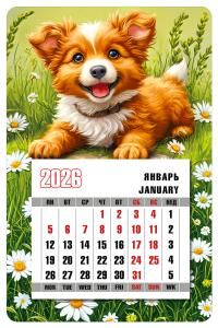 Календарь магнитный «Весёлый щенок»