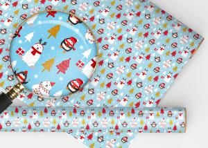 Упаковочная бумага медведь и пингвин, 1 лист