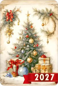 Календарь карманный на 2027 год (ёлка с подарками)