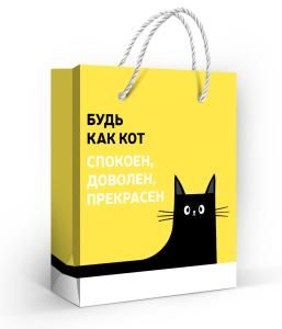 Пакет подарочный (S) «Будь как кот»