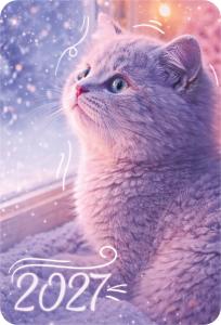 Календарь карманный 2027 (котик на окне)