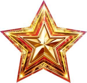 Украшение на скотче «Звезда с салютом»