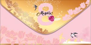 Конверт для денег "8 Марта"