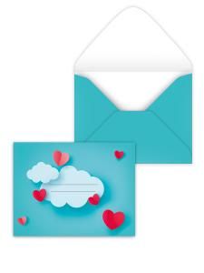 Конверт художественный малый «Голубые облачка»