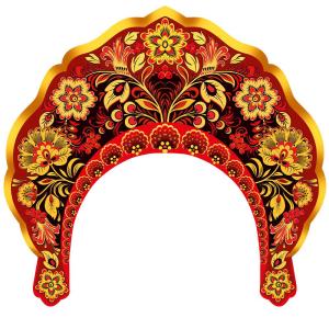 Кокошник "Красное, черное и золото"