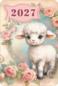 Календарь карманный на 2027 год (овечка в арке из роз)