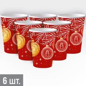Набор стаканов «Красное с золотом»