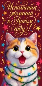 Конверт для денег «Исполнения желаний в новом году!»