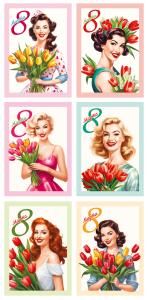 Набор карточек «С 8 Марта» 30 шт