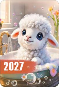 Календарь карманный на 2027 год (овечка в ванне с пузырьками)