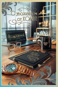 Открытка «С уважением от коллег! Поздравляем!»