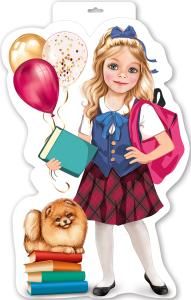 Плакат «Девочка с учебниками»