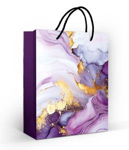 Пакет подарочный (M) "Фиолетовый мрамор"