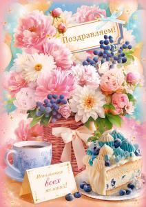 Открытка «Поздравляем!»