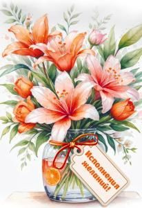 Бирка двойная «Исполнения желаний!»