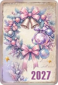 Календарь карманный на 2027 год (Лиловая серия. Новогодний венок)