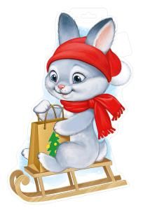 Плакат «Заяц на санках»