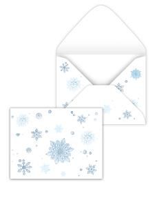 Конверт художественный малый «Снежинки на белом»
